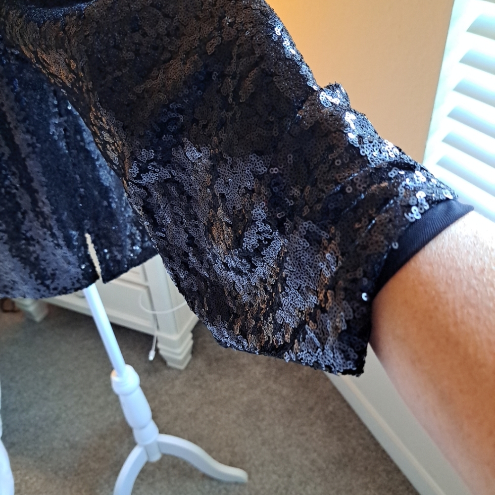 Eloquii Black Sequin Blouse - Picture 3 of 9